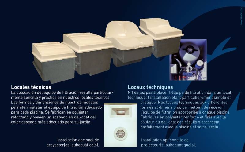 Local enterré en polyester pour la filtration de votre piscine