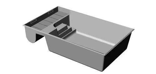 Piscine en coque polyester avec volet immergé modèle MALIBU 6 GPC